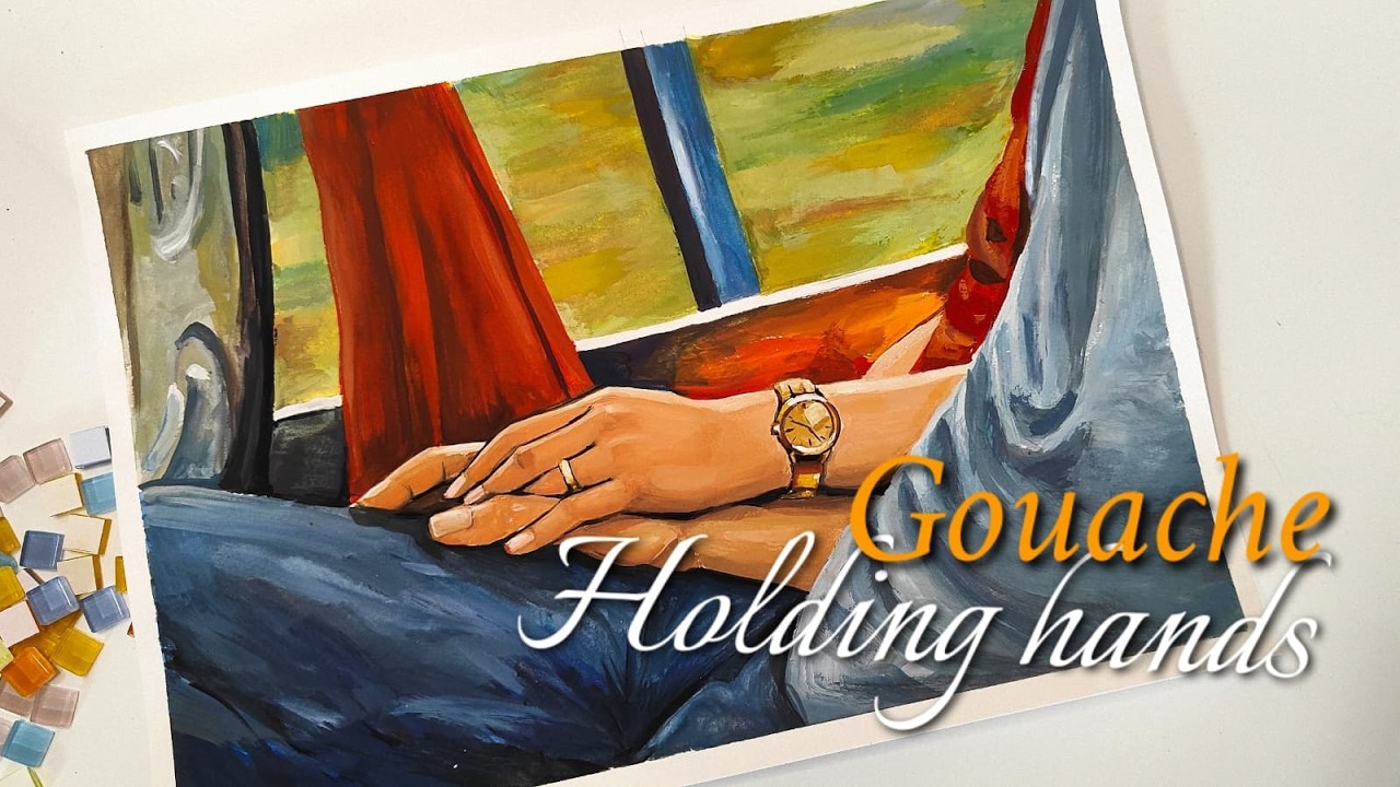 Valentine’s Day Gouache Painting | Holding Hands