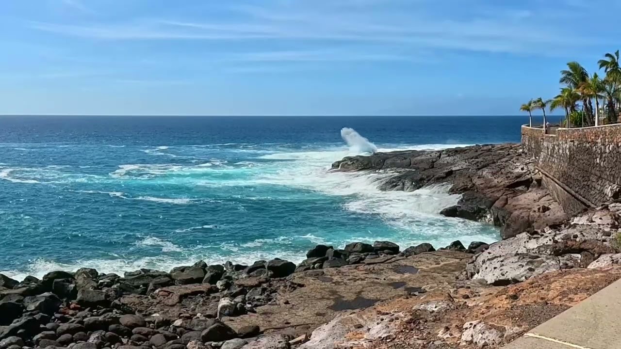 Soothing Wave Sounds of Playa Paraiso Tenerife | Ocean View | 4K