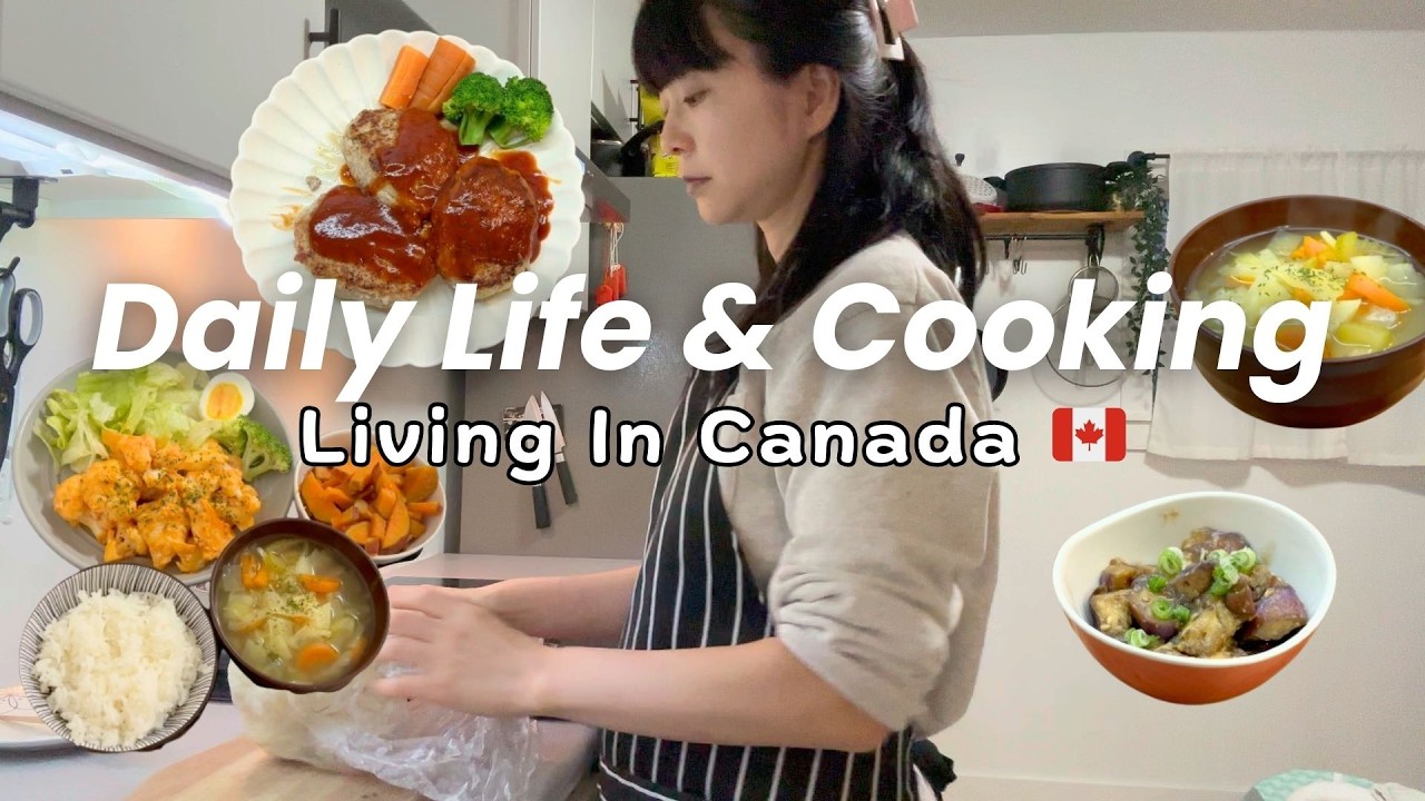[Living  in Canada 🇨🇦] Daily Life & Cooking | Hamburger Steak | Easy Japanese Home Cooking in Canada