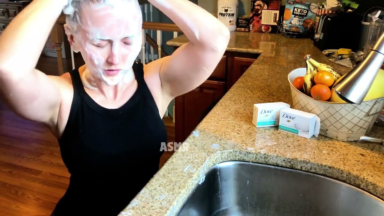 ASMR Hair Shampooing with Dove Soap! 🧼