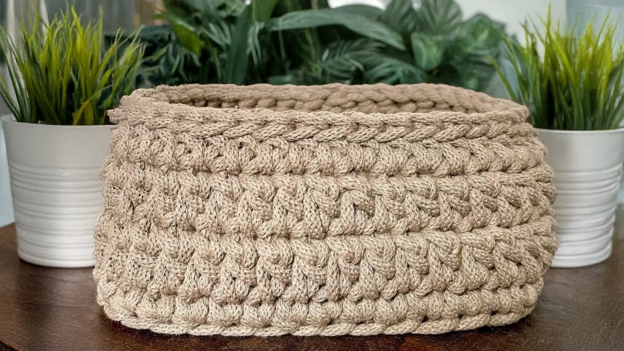 How to Crochet a Basket with a Wooden Base