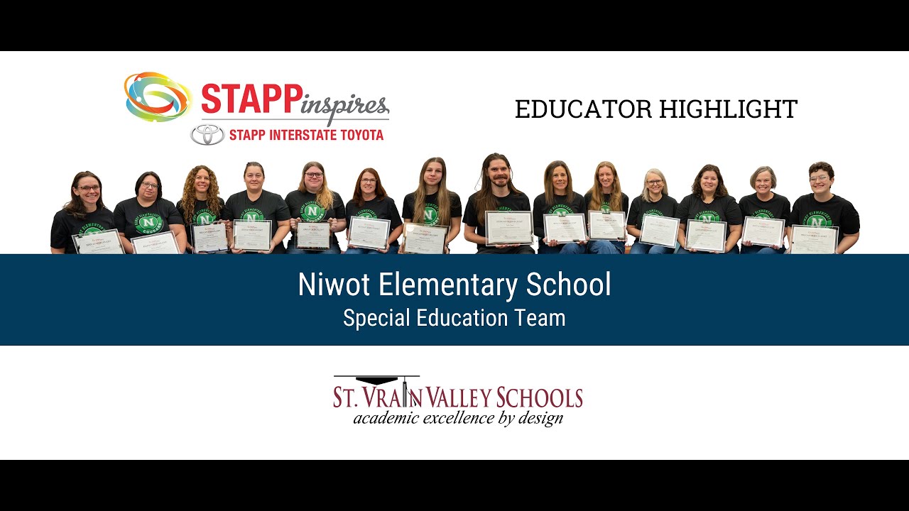 Stapp Inspires Educator Spotlight-Niwot Elementary School Special Education Team