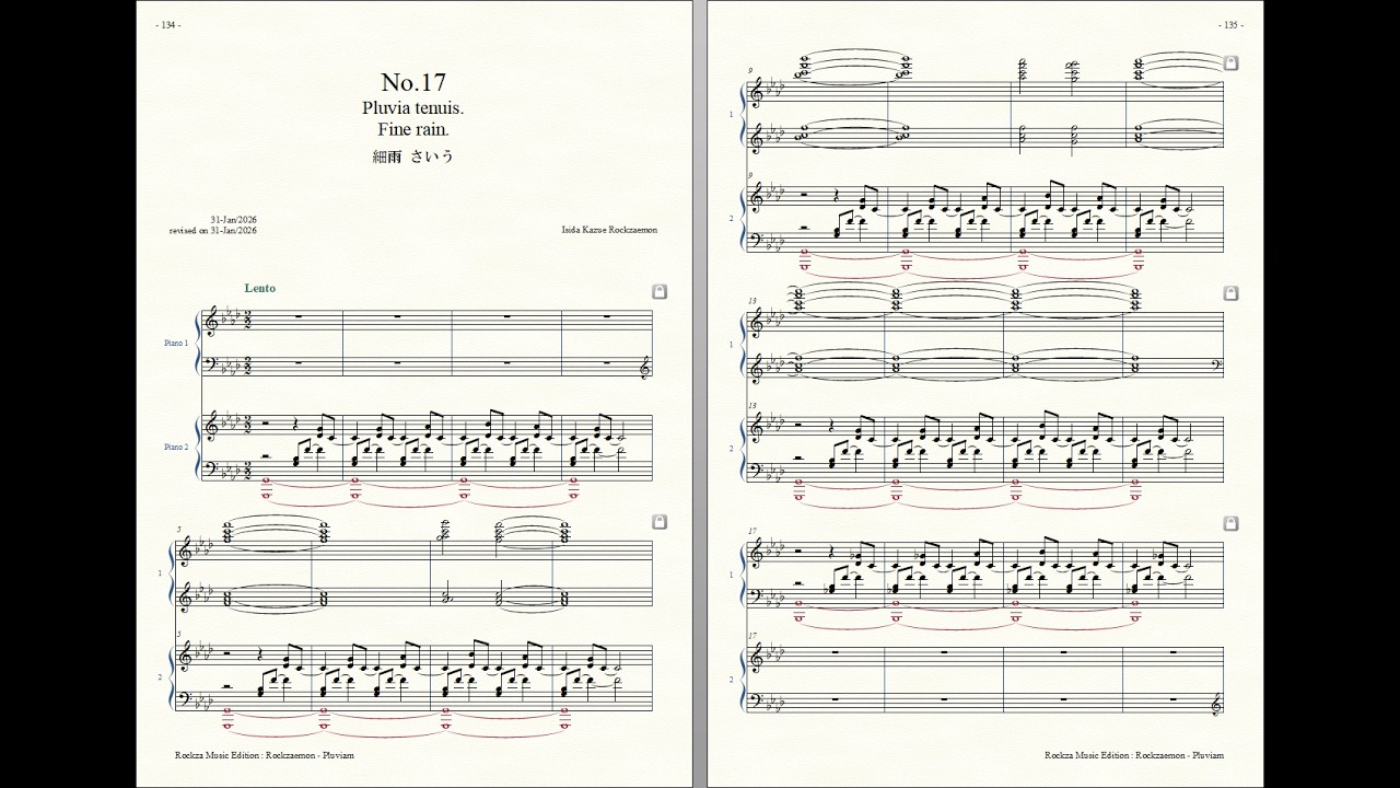 Rockzaemon “Pluviam” Preludes for 2 Pianos  No.17