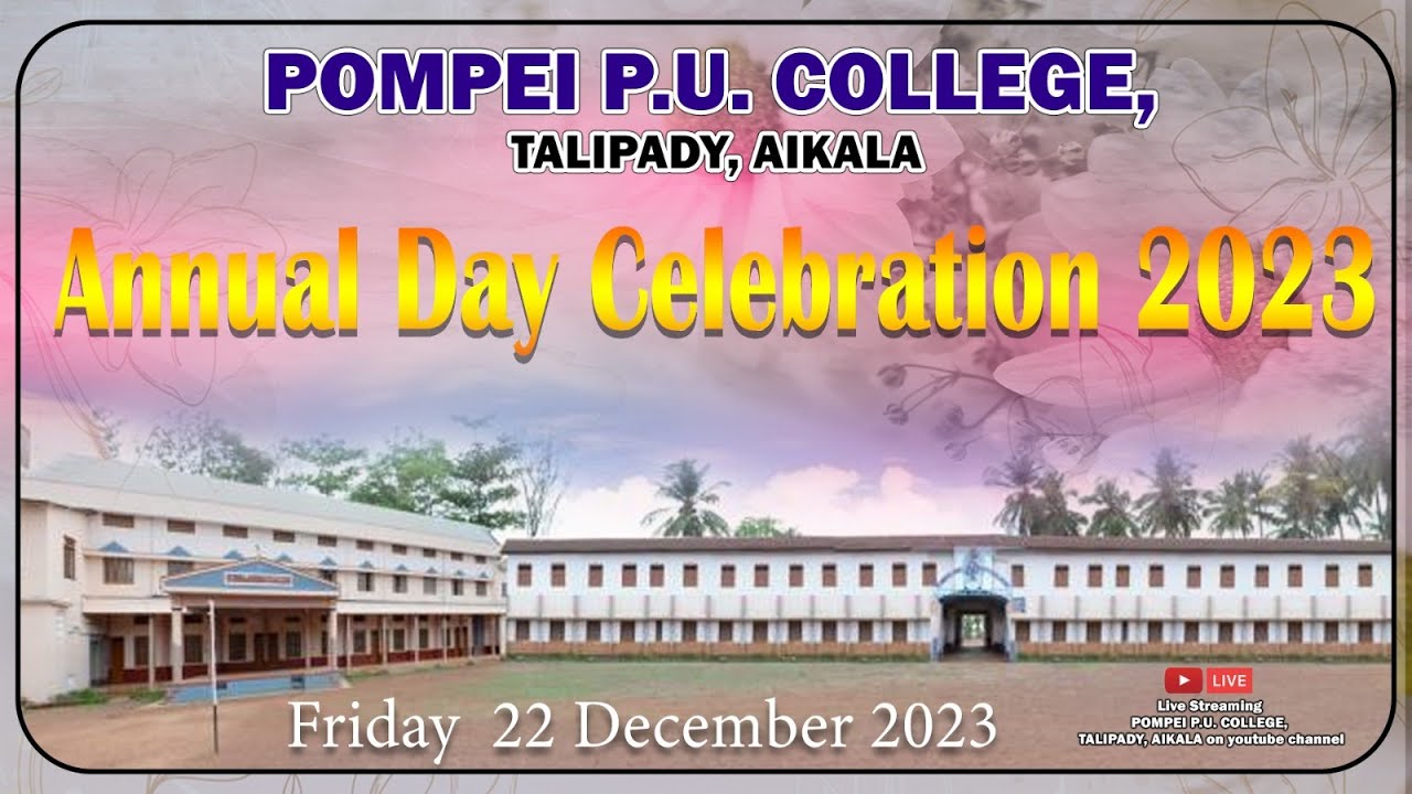 Annual Day Celebration 2023 At Pompei Pu College, talipady, aikala on 22/12/2023
