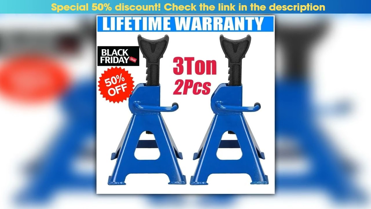 DayPlus Heavy Duty 3 Ton Axle Stands for Car Van 4x4 Caravan Garage Workshop Steel Robust