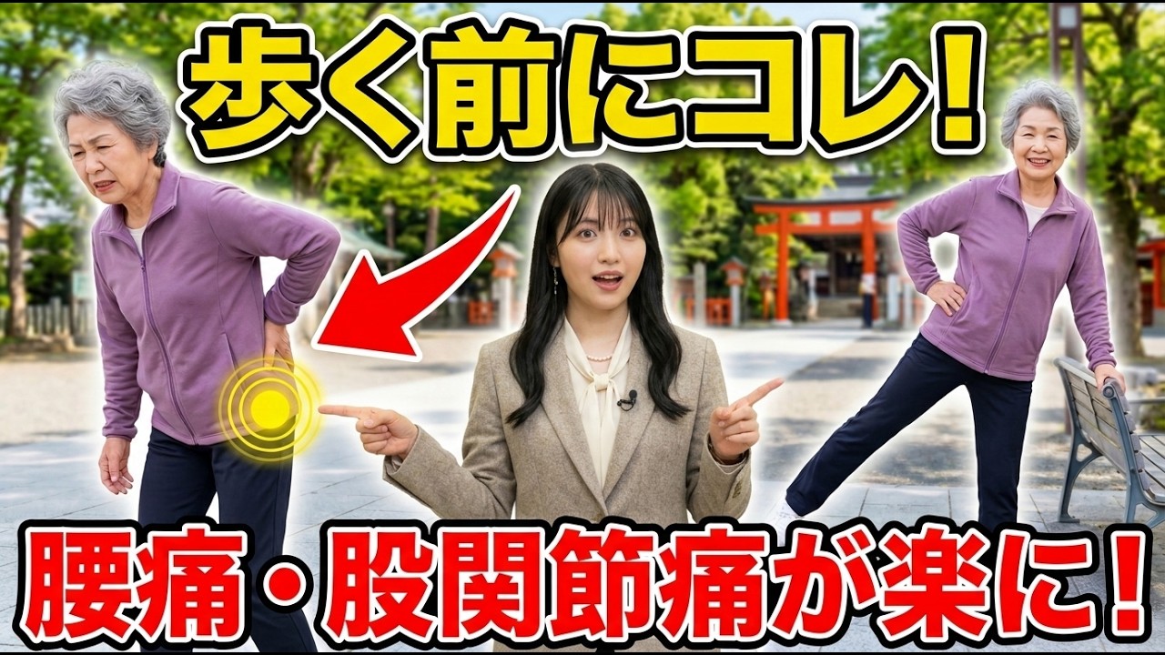 【整形外科医が解説】ウォーキング前にやるだけ！60〜80代の腰痛・股関節痛を改善する魔法の足振り体操