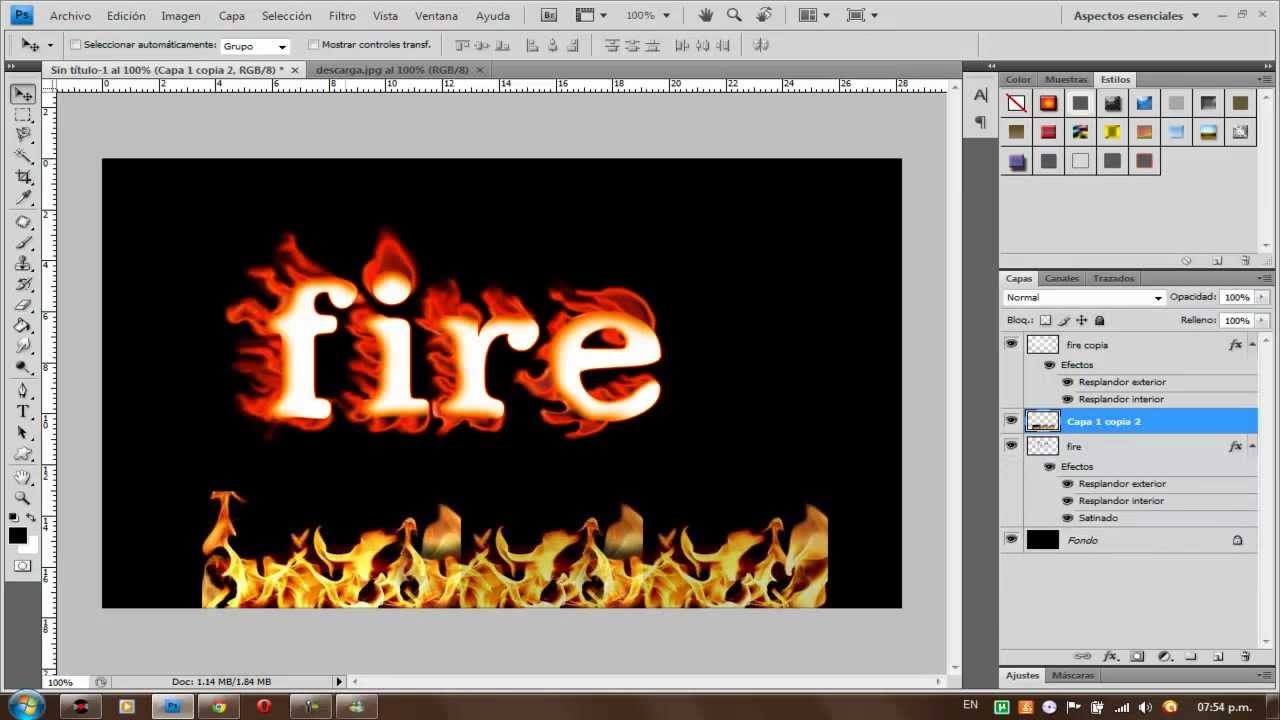 speed art of fire/ efecto fuego arte rapida