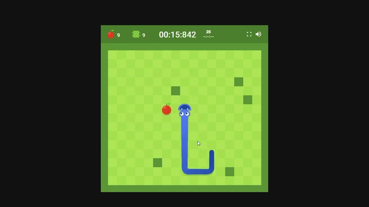 Google Snake Wall 25 Apples in 46.9s