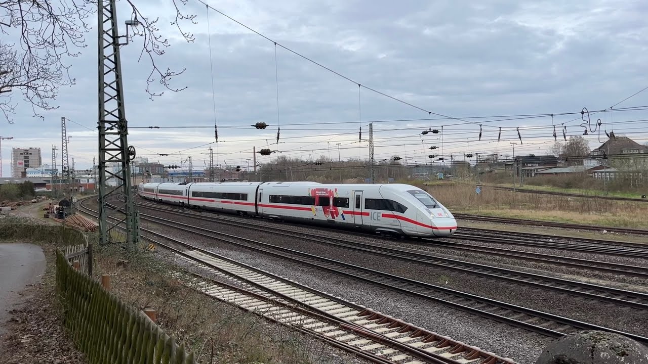 Zugverkehr in Minden W & Porta Westfalica, mit EM ICE 03-2024