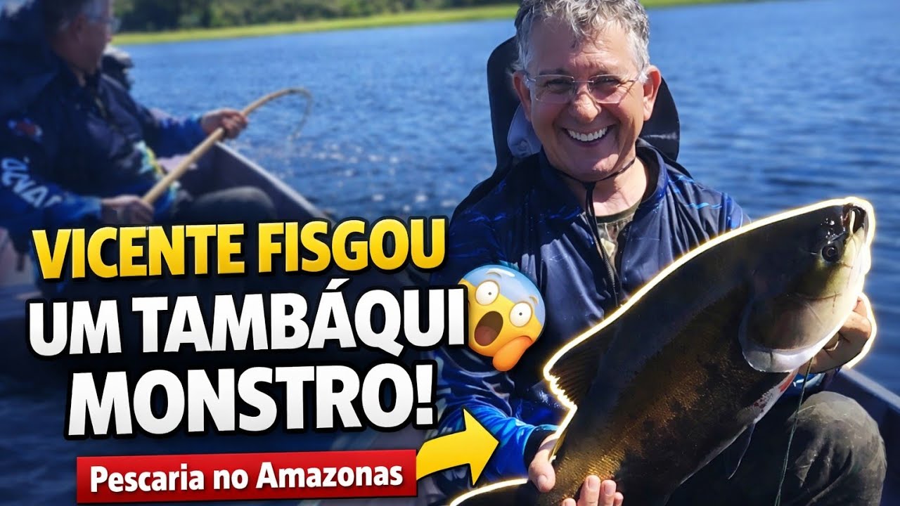 MEU AMIGO VICENTE FISGOU UM TAMBAQUI 😱🐟