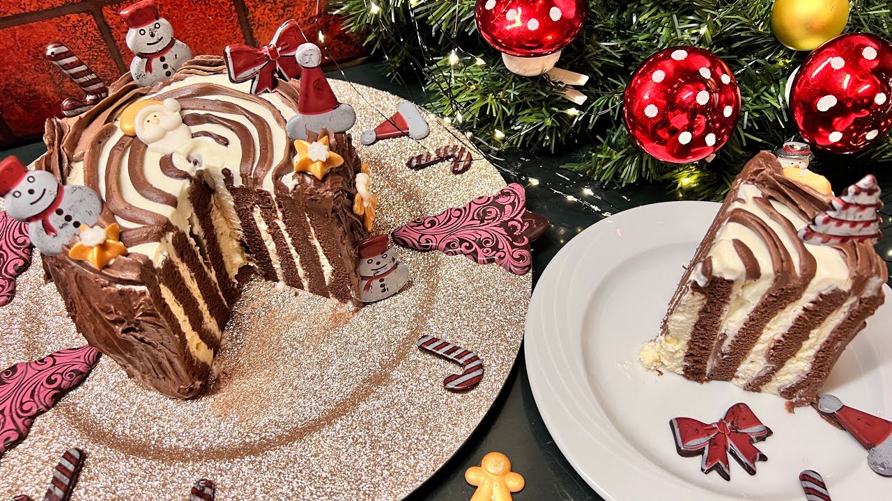 كيكة الميلاد  بوش دي نويل bûche 🪵 de Noël Cake