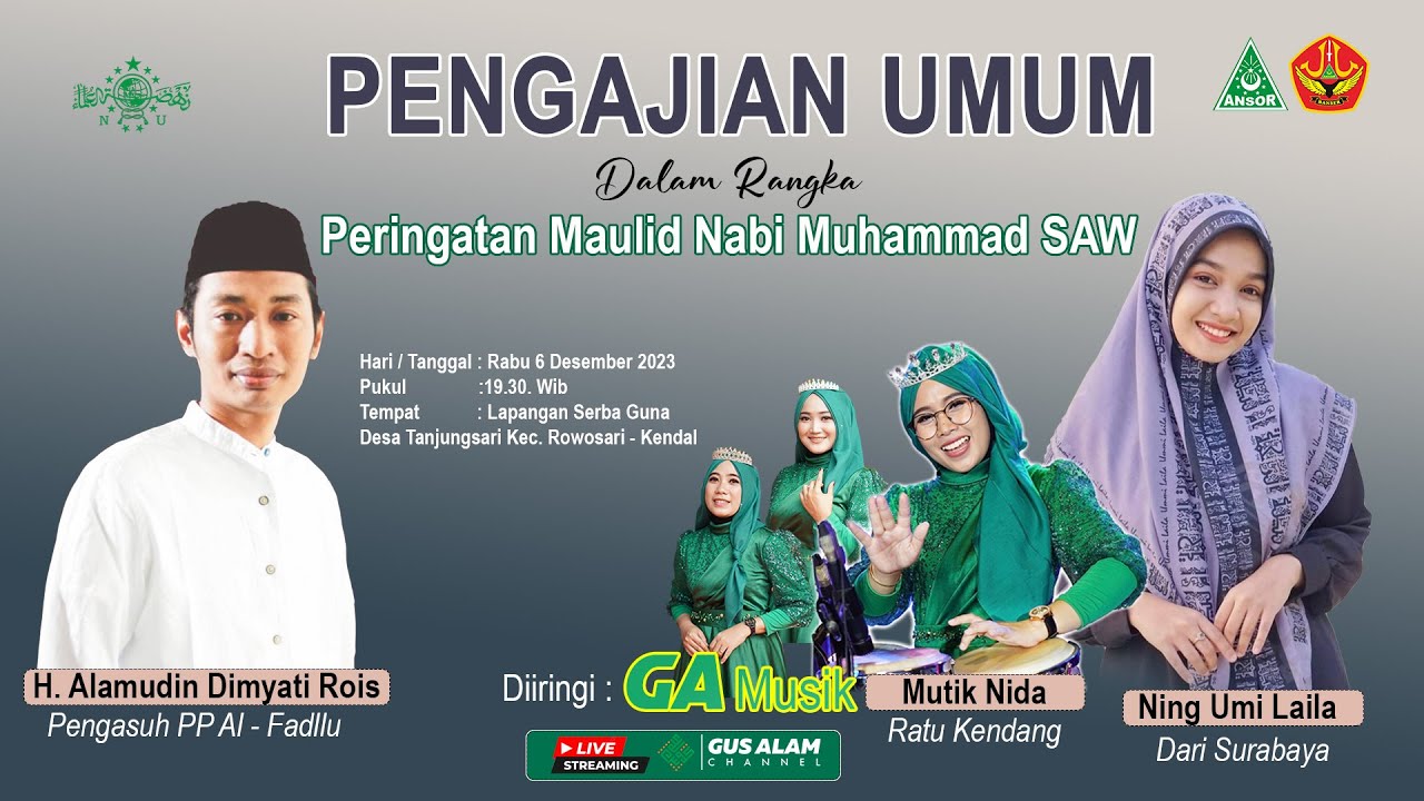 PENGAJIAN  NING UMI LAILA  - GA MUSIK FEAT MUTIK NIDA RATU KENDANG, TANJUNGSARI 6 DESEMBER 2023