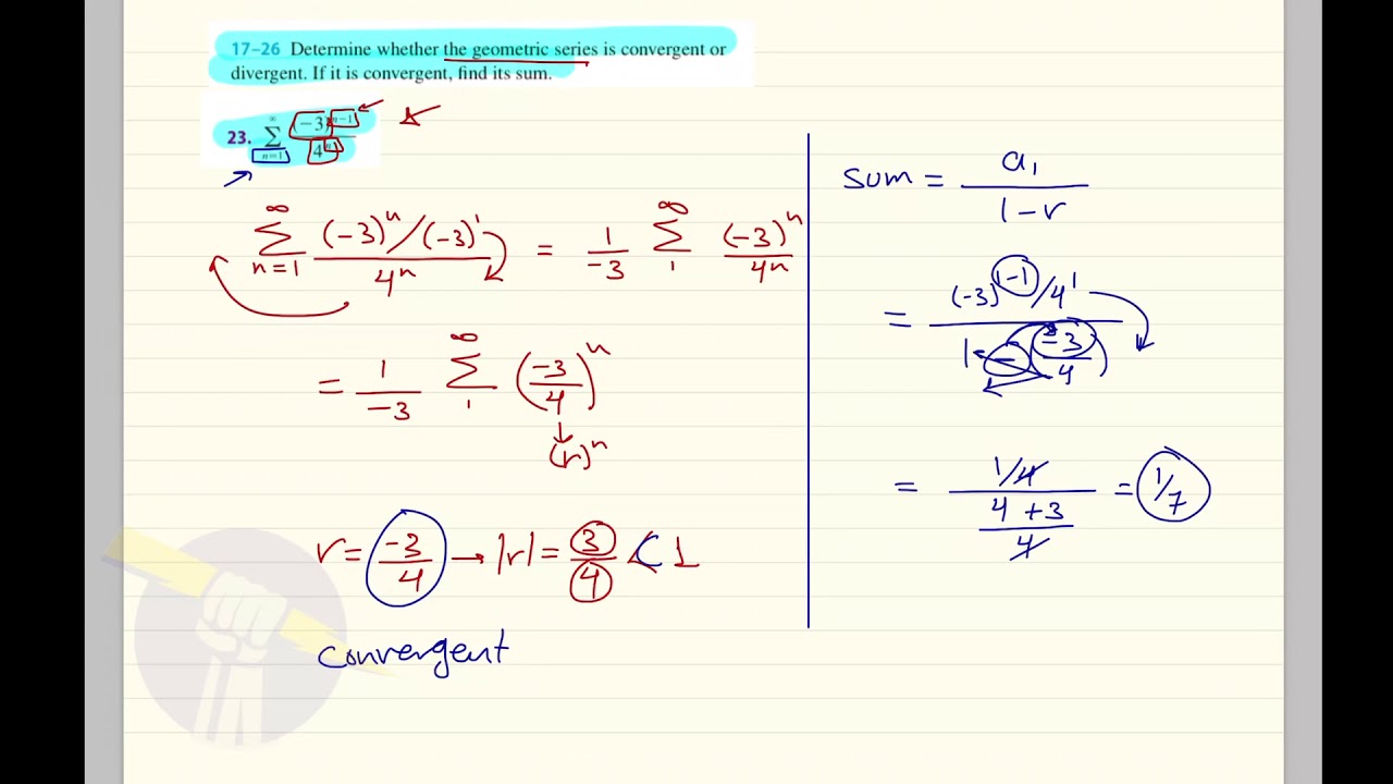 سكشن ١١.٢ الجزء الثاني أنواع السيريس : Geometric series and Harmonic series