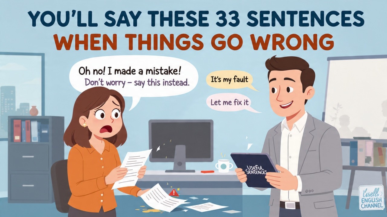 You’ll Say These 33 Sentences When Things Go Wrong | Real-Life English Speaking Practice