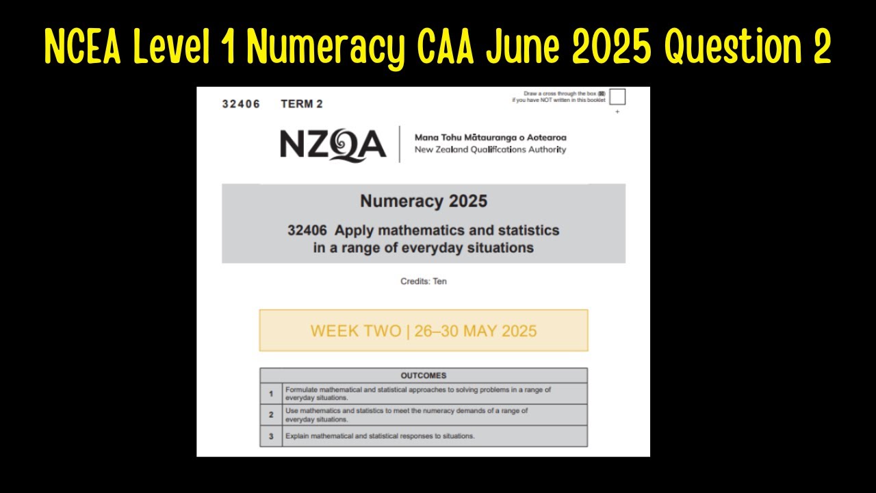 NCEA Numeracy CAA Term 2 Week 2 Question 2. #mrongmathslessons #Numeracy #caa