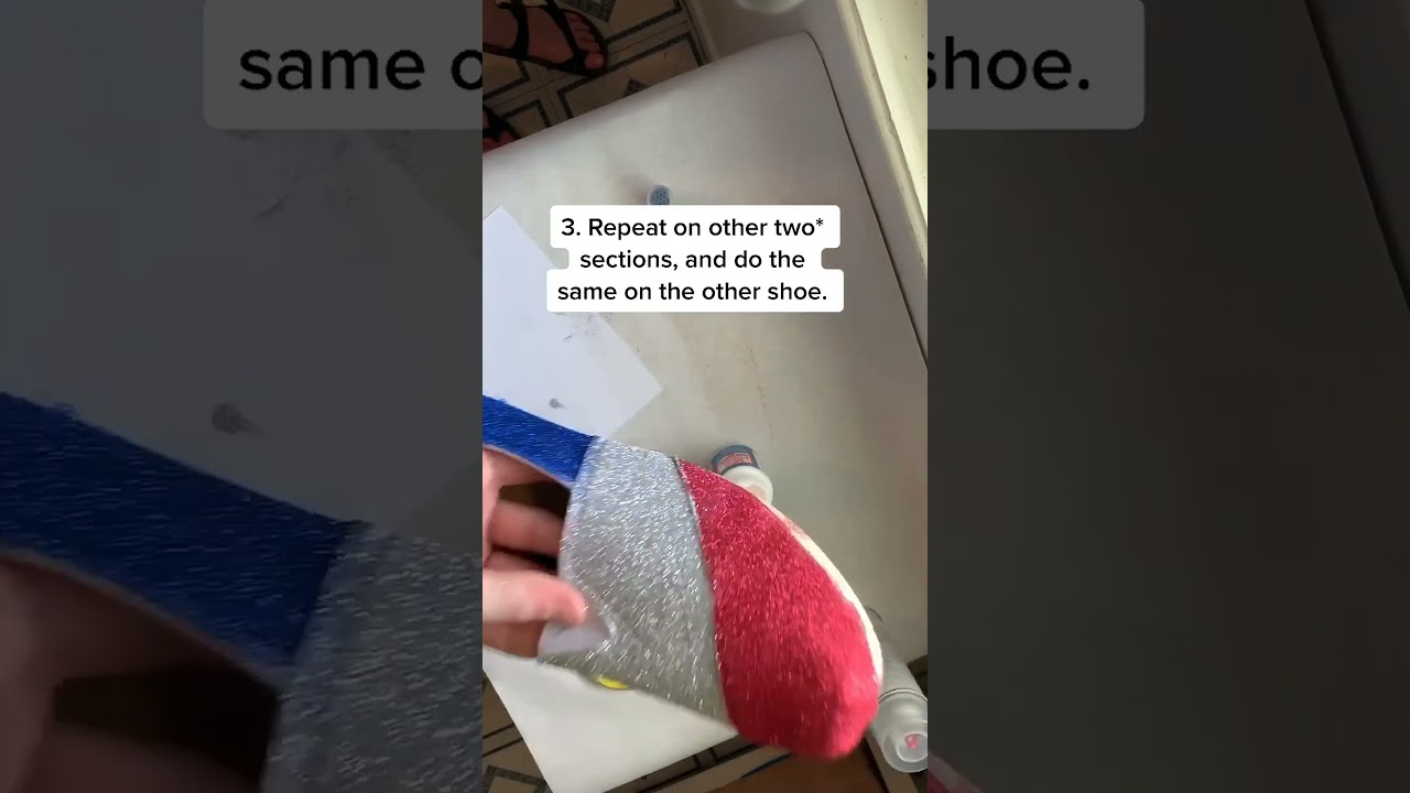 Diy glitter shoes for patriotic holidays! 