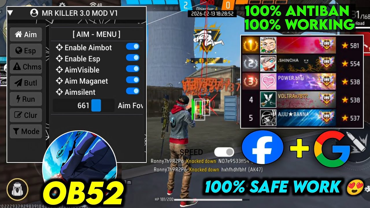 🔥 OB52 FREE FIRE MOD MENU 🔥 UNLIMITED DIAMOND HACK ⚡ FF MOD MENU APK 2026 🛑🔥