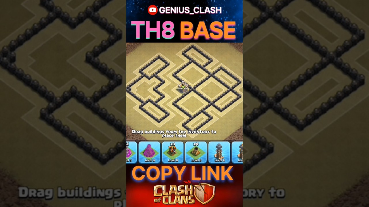 Th 8 New WAR Base Design #clashofclans #shorts #th8