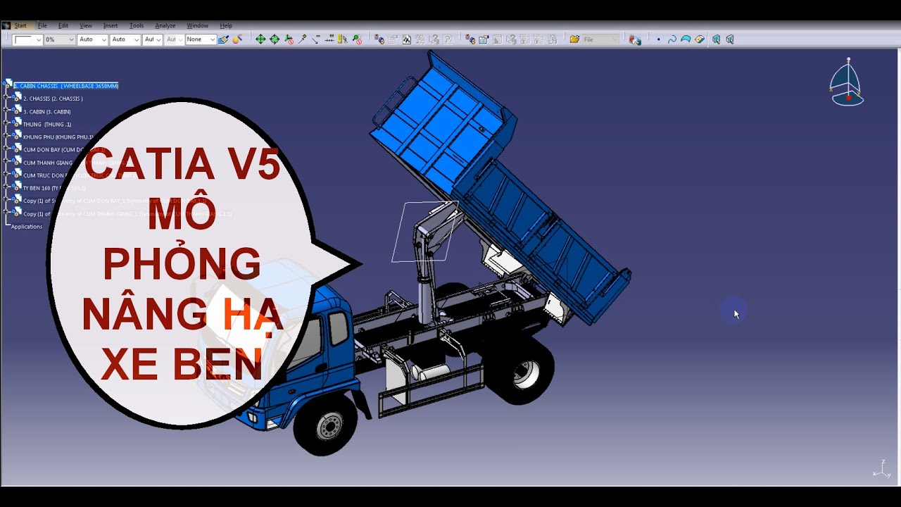 MÔ PHỎNG NÂNG HẠ XE BEN (DUMP TRUCK) CATIA V5