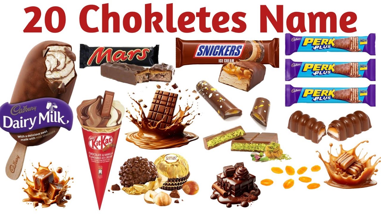 🍫 Chocolate Name Learning for Kids चॉकलेट के नाम हिंदी और इंग्लिश में सीखें | Kids Educational Video