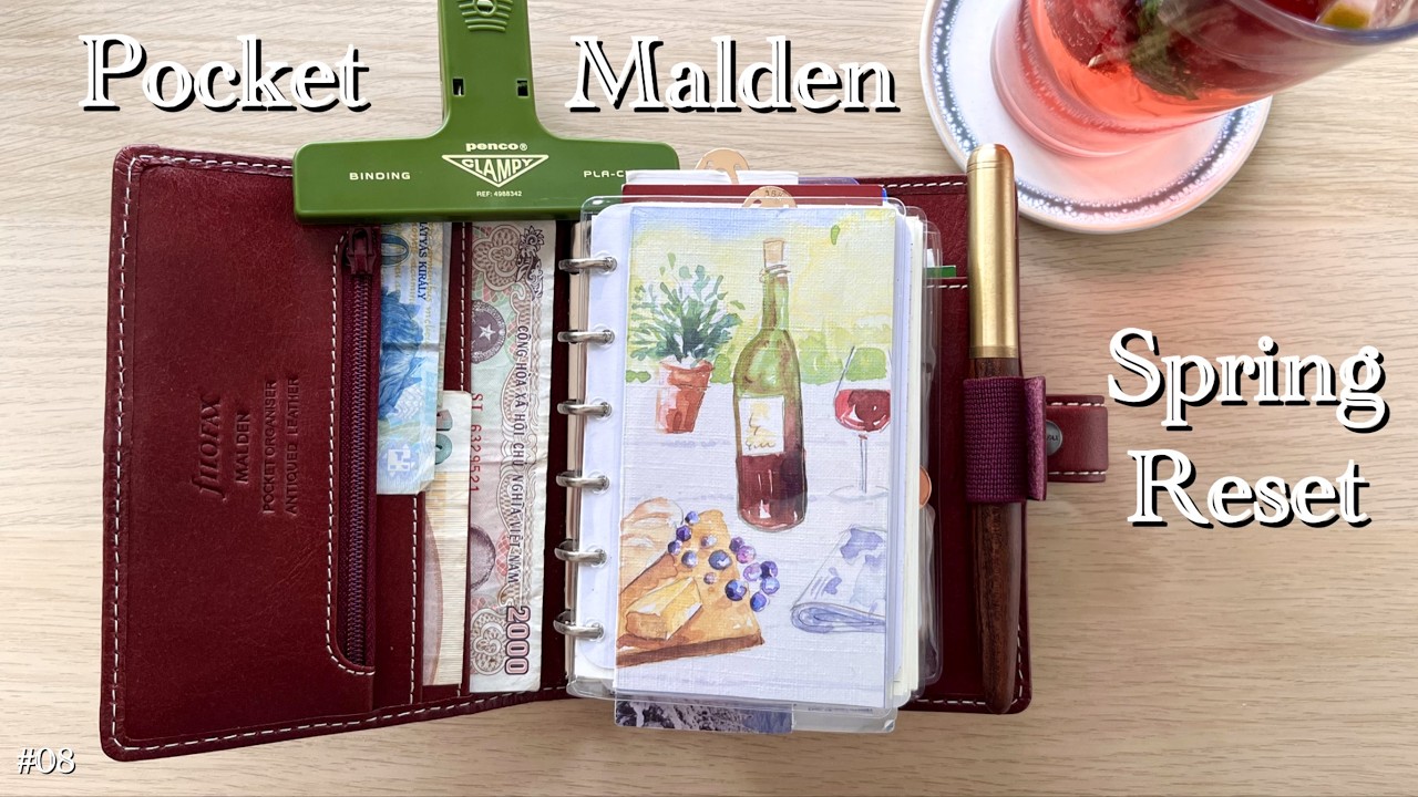 DIY Custom Dividers: Pocket Filofax Malden in Burgundy (Quiet Reset)