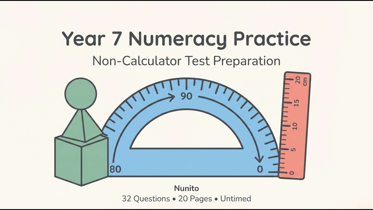 NAPLAN Year 7 Numeracy Non-Calculator Practice Test | 32 Questions with Answers