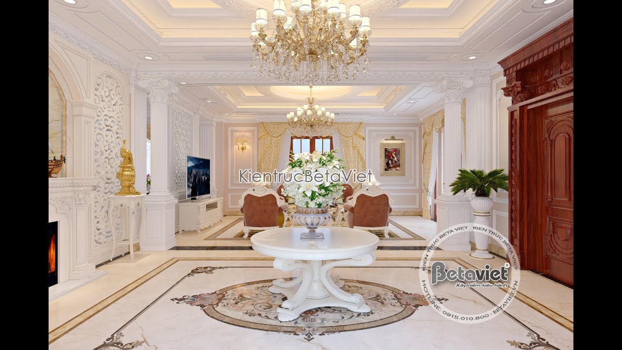 Đẹp kỳ diệu Gỗ tự nhiên sơn trắng nội thất biệt thự ông Tuấn -  Lạng Sơn