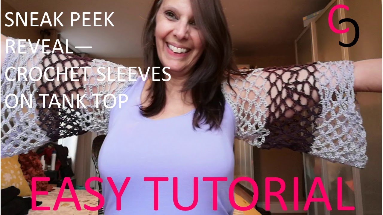 How to crochet sleeves onto tank top very easy tutorial