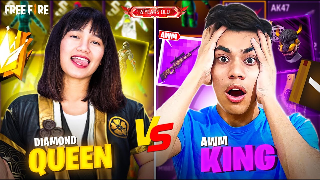 Free Fire Diamond Queen против AWM King UG Ayush | Самая смешная коллекция Versus из всех | Sooneeta