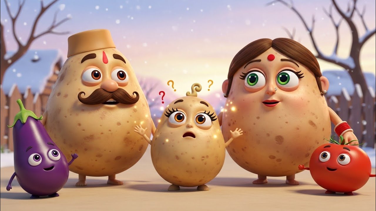 Aloo Ka Chaaloo 😲🥔 | Funny Veggie Rhymes for Kids 🍆🥕| Hindi Nursery Songs🎵✨Aloo  Hindi Kids Song 😲🥔
