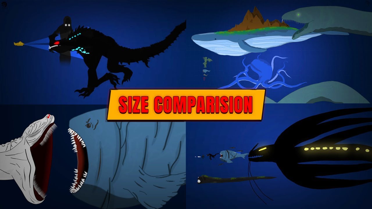 Legendary Famous Sea Monster Size Comparison | The Titan