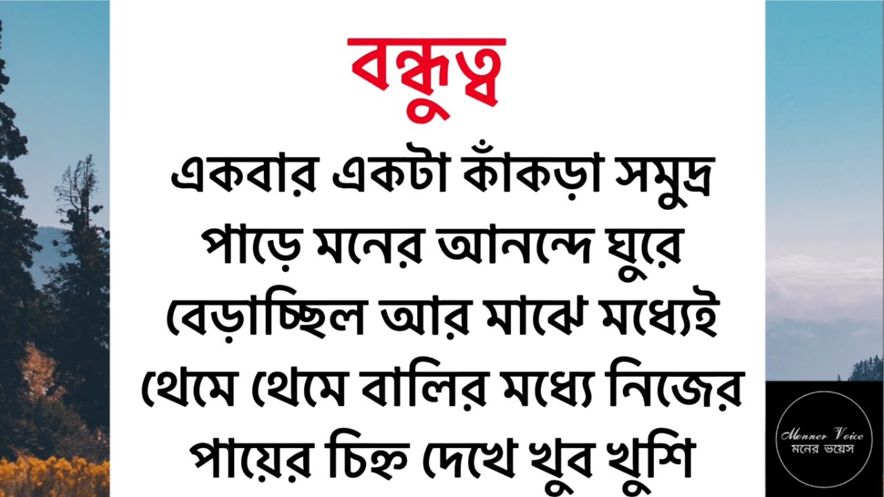 বন্ধুত্ব/ friendship/ Bengali short story/ Lessonable story/ moral story/ short stories/ বাংলা গল্প