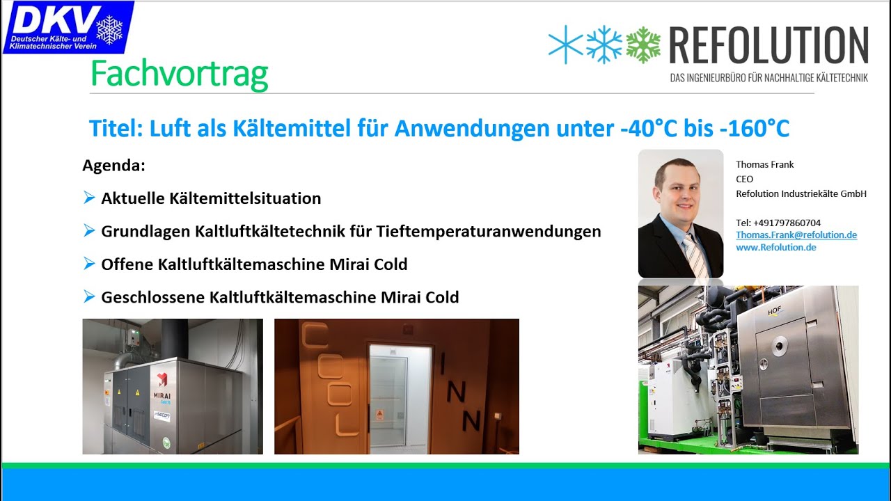 Luft als Kältemittel für Anwendungen unter - 40 bis - 160°C