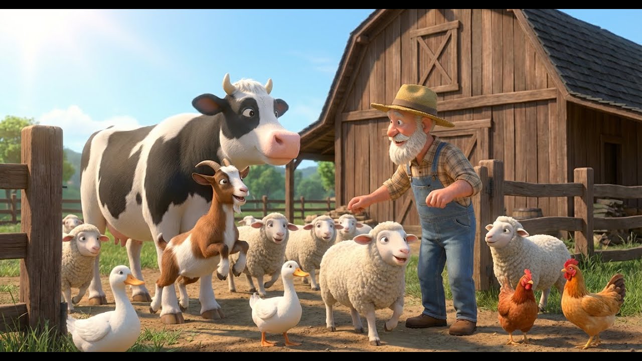 The Farmer & The Big Farm Adventure 🌾🐄 | Cute 3D Cartoon for Kids | Peaceful Farm Story