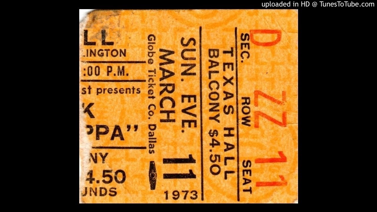 Zappa/Mothers - Montana, Texas Hall Auditorium, Arlington, TX, March 11, 1973