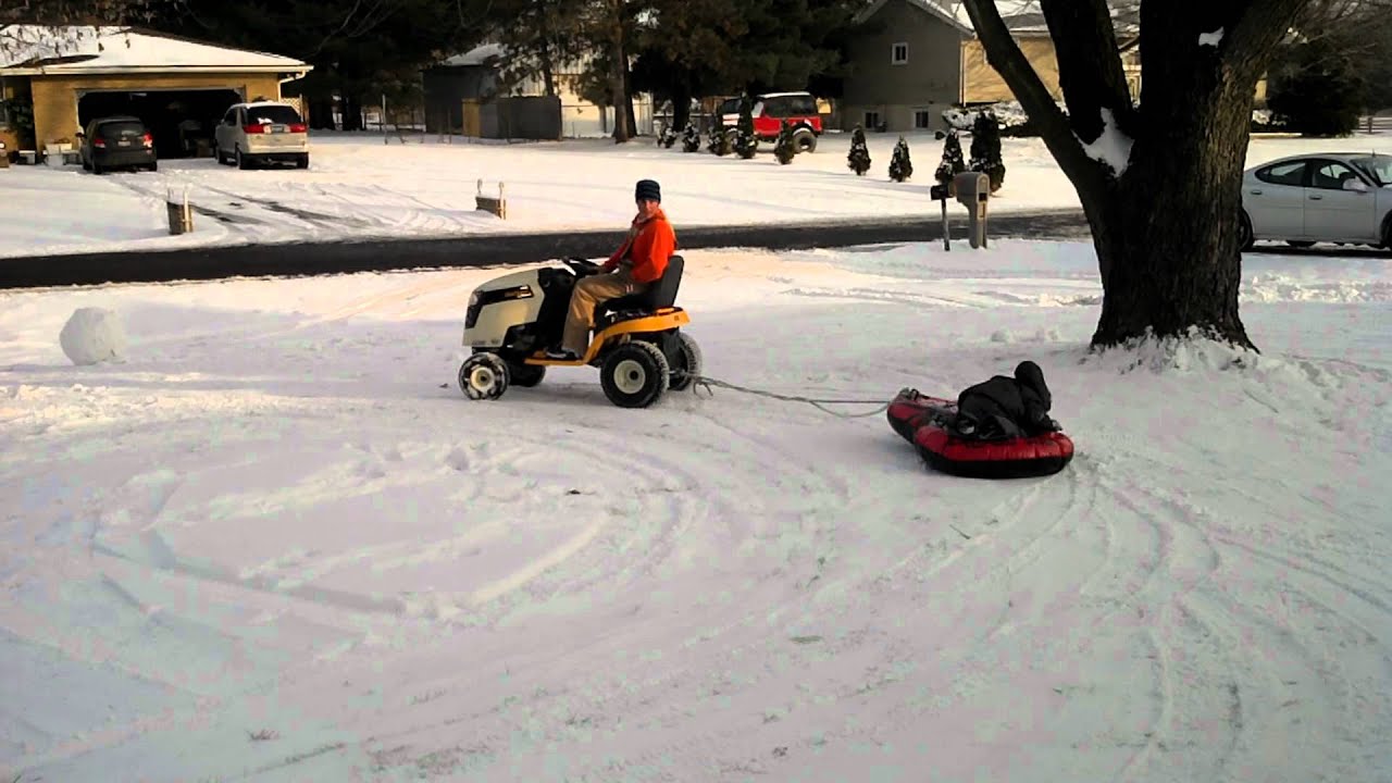 Super cub cadet sledding