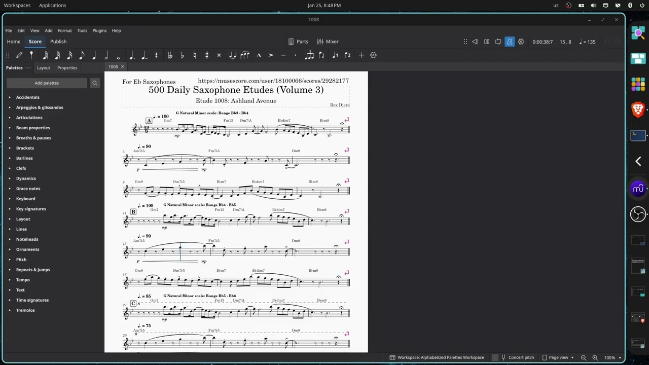 Saxophone Etude 1008 - Rex Djere