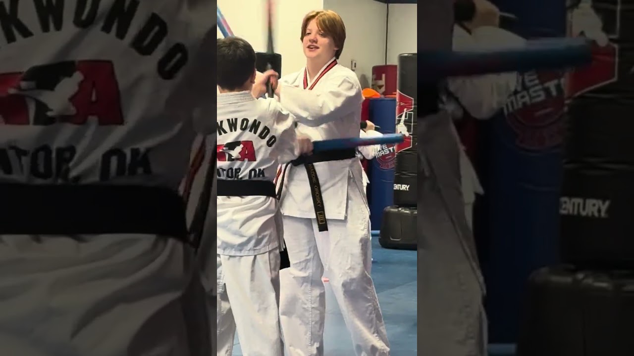 Ryans red black belt with gold stripe February 2026