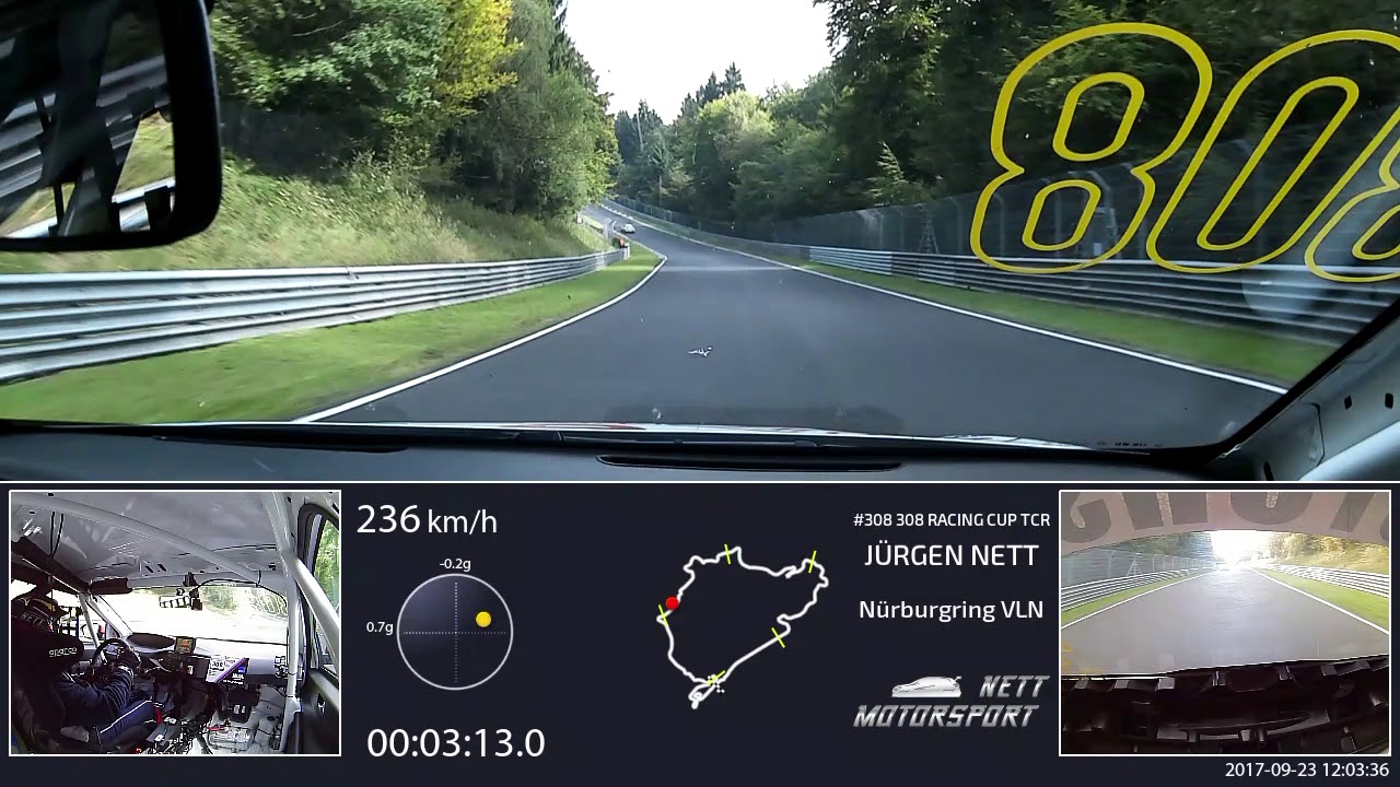 RN #1 Onboard video Nürburgring VLN, 308 RACING CUP TCR, 09:14.234