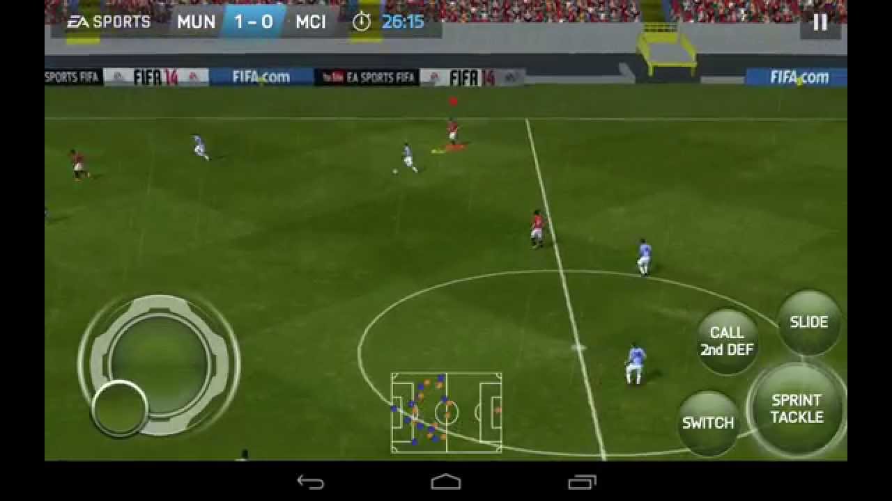 FIFA 14 android gameplay Man United vs Man City