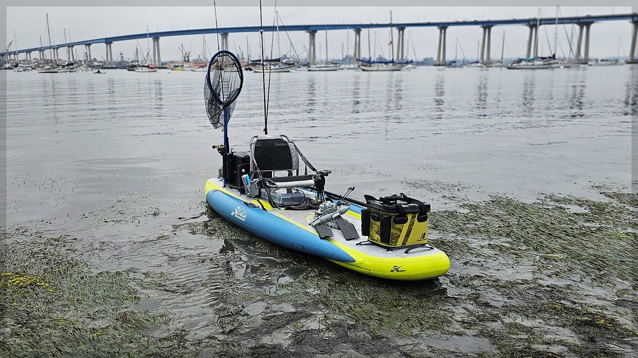 Inflatable Kayak Fishing in SAN DIEGO BAY! -- Hobie Mirage Itrek 11