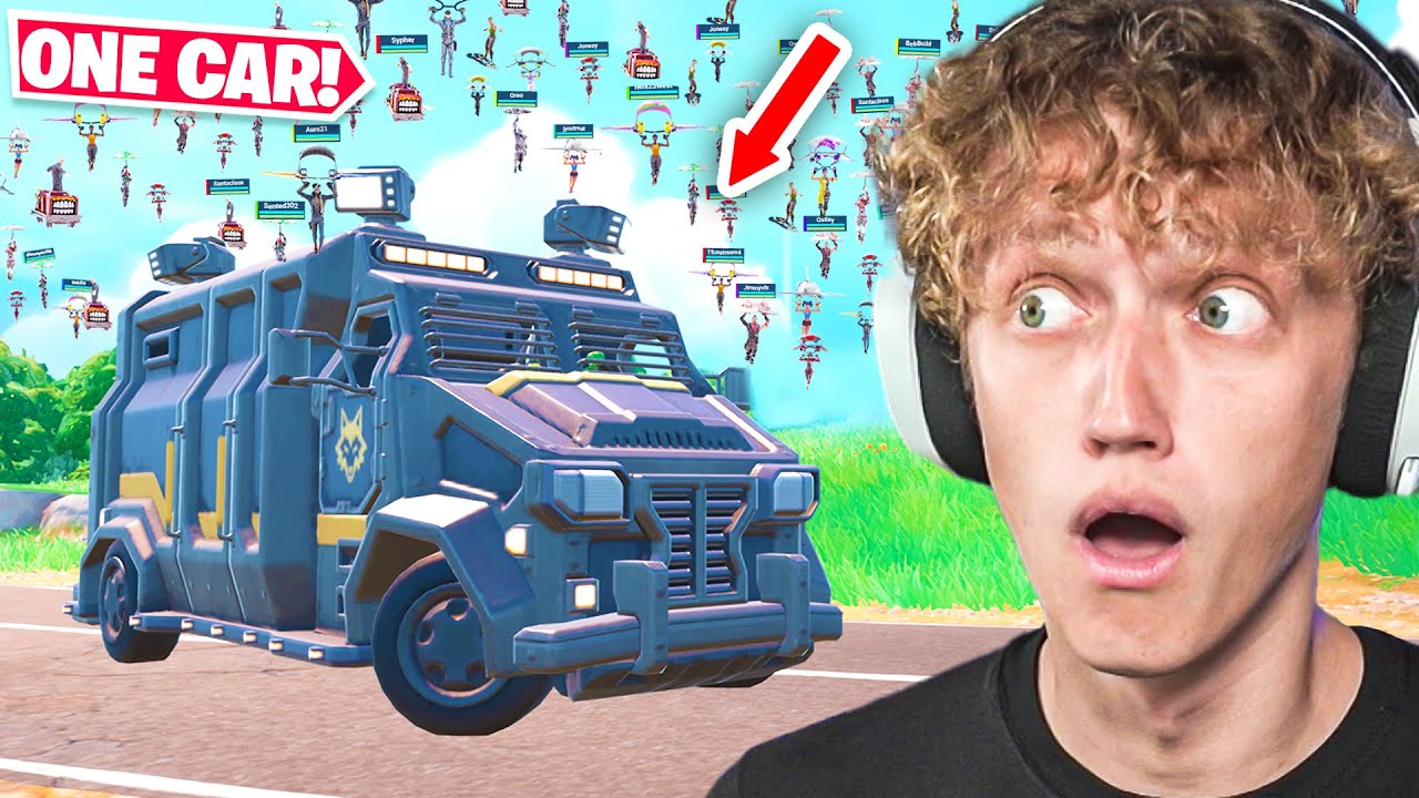 I Got 100 Players To Land On ONE CAR In Fortnite! (Funniest Tournament)