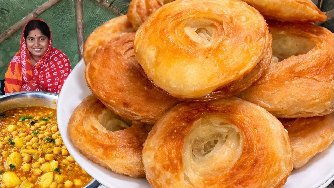 ঢাকাই পরোটা ও কাবলি ছোলার তরকারি। শেয়ার দেখলে অবাক হবেন!// dhakai parotta