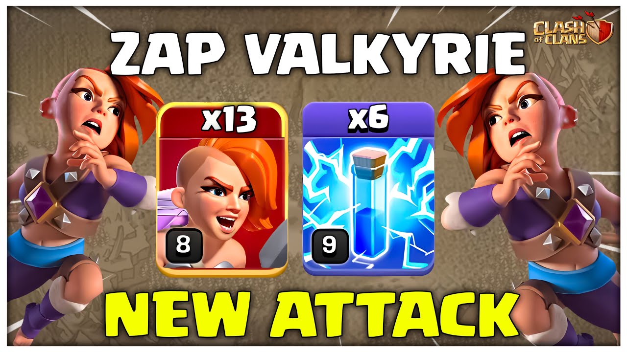 Best Th13 Attack Strategy| New Town Hall 13 Zap Super Valkyrie Attack Strategy - Clash of Clans