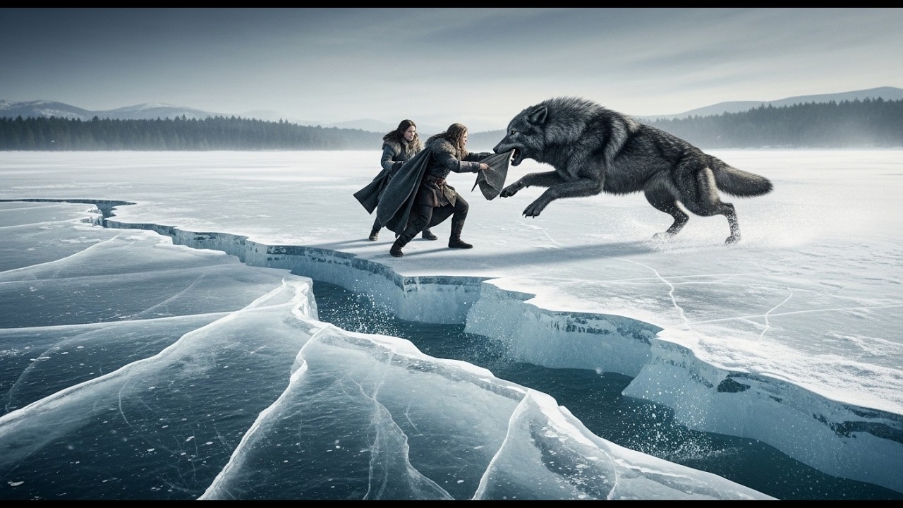 The Frozen Lake Cracked Beneath Them — The Direwolf Pulled Them Back to Solid Ground