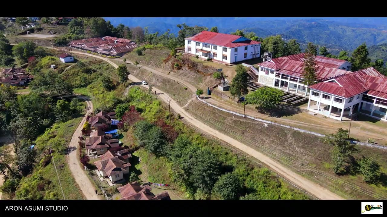 AERIAL VIEW OF ASUKHUTO TOWN // NAGALAND // INDIA 