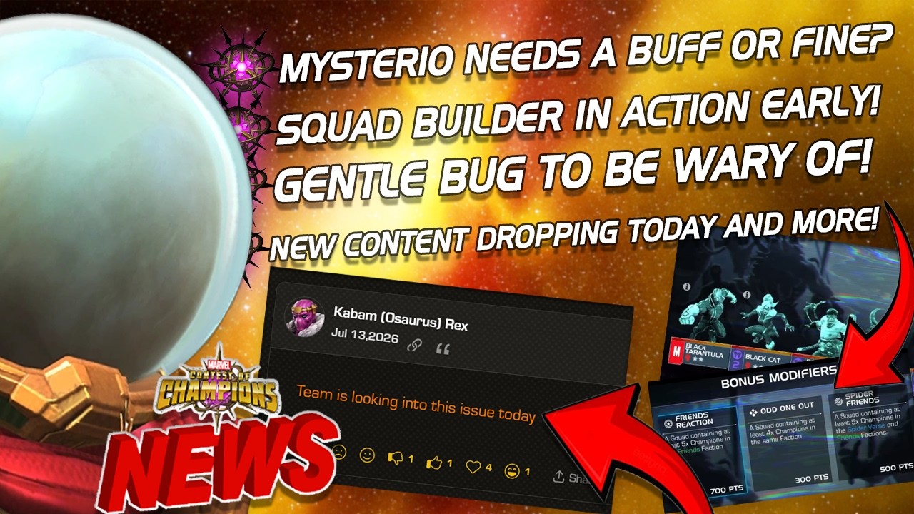 NEW Squad Builder In Action - Bonuses and More | Mysterio Buff Discussion | Gentle Bug + More [MCN]