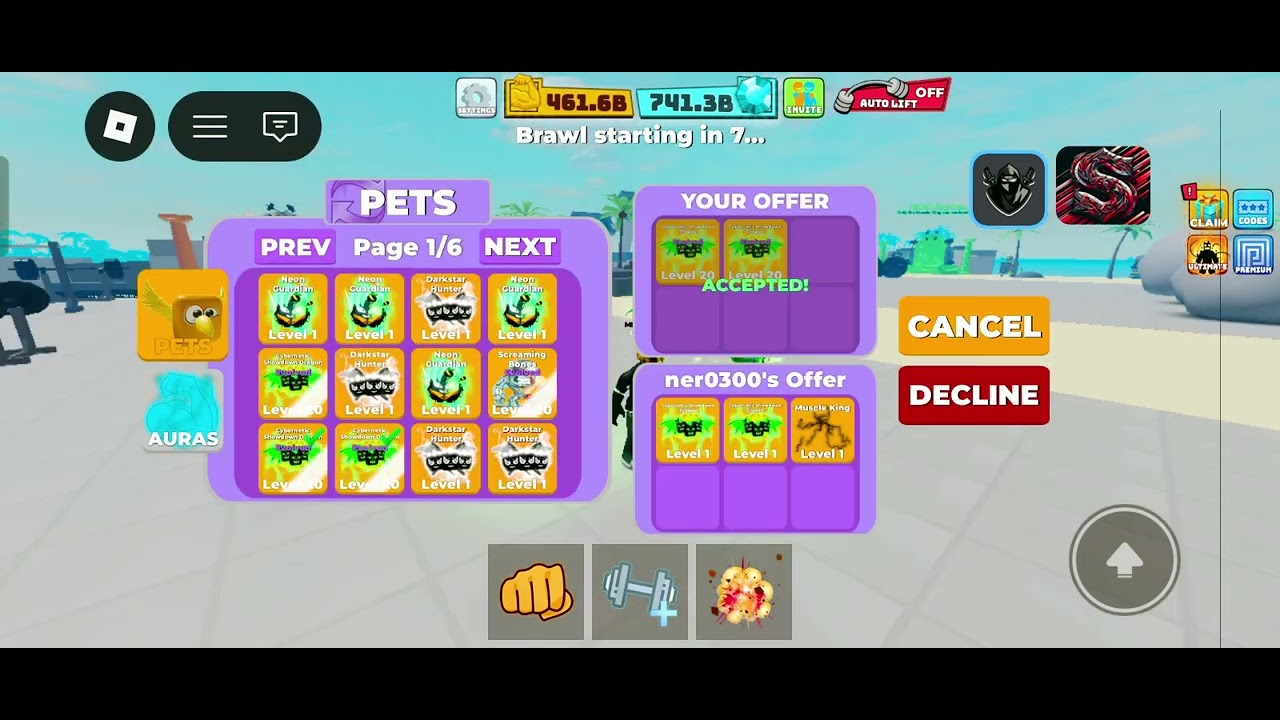 Glitched pets giveaway muscle legend😁