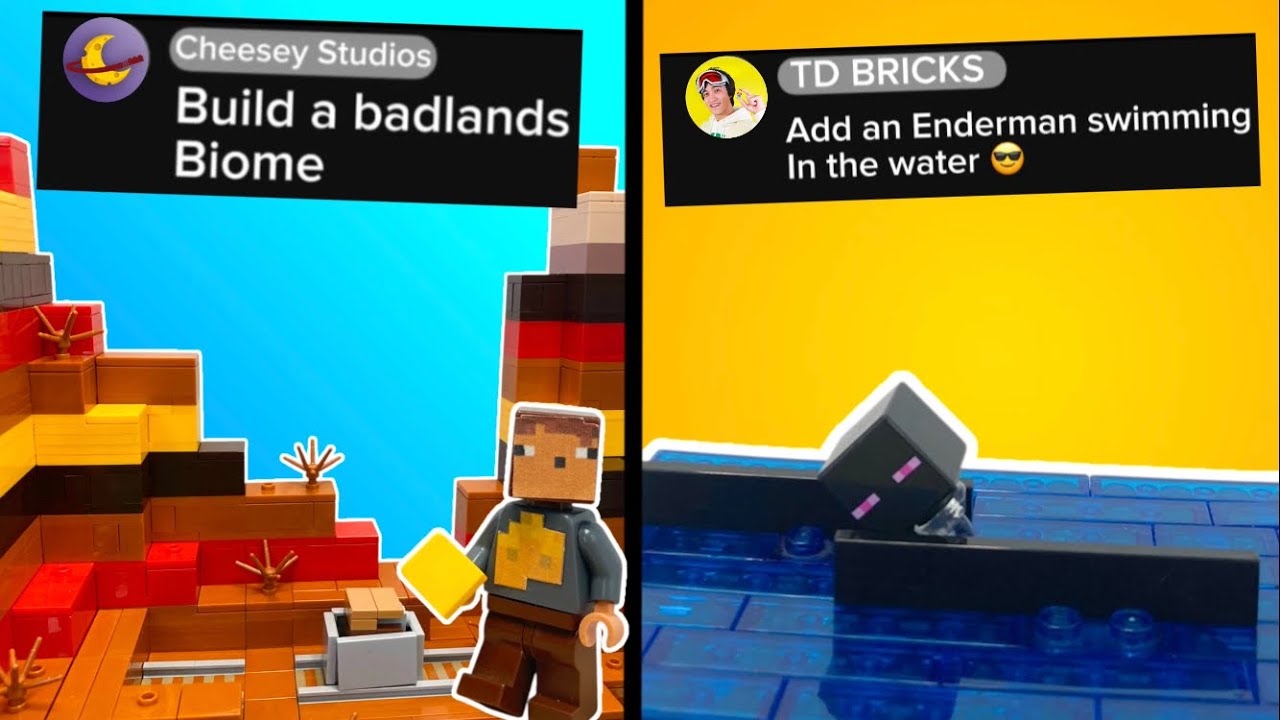 I Built a LEGO Minecraft World using Only YouTubers Ideas!