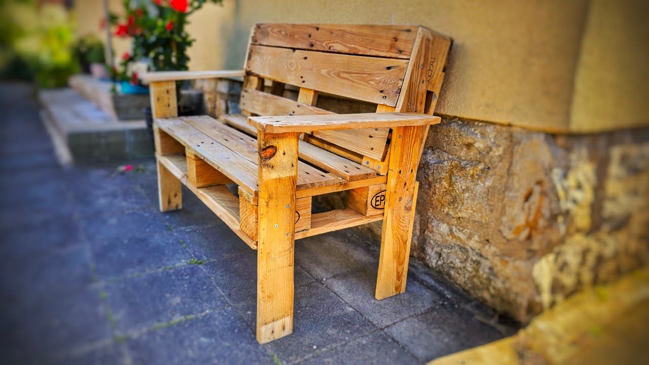 Einfache Bank aus Paletten selber bauen  Simple DIY Pallet Bench